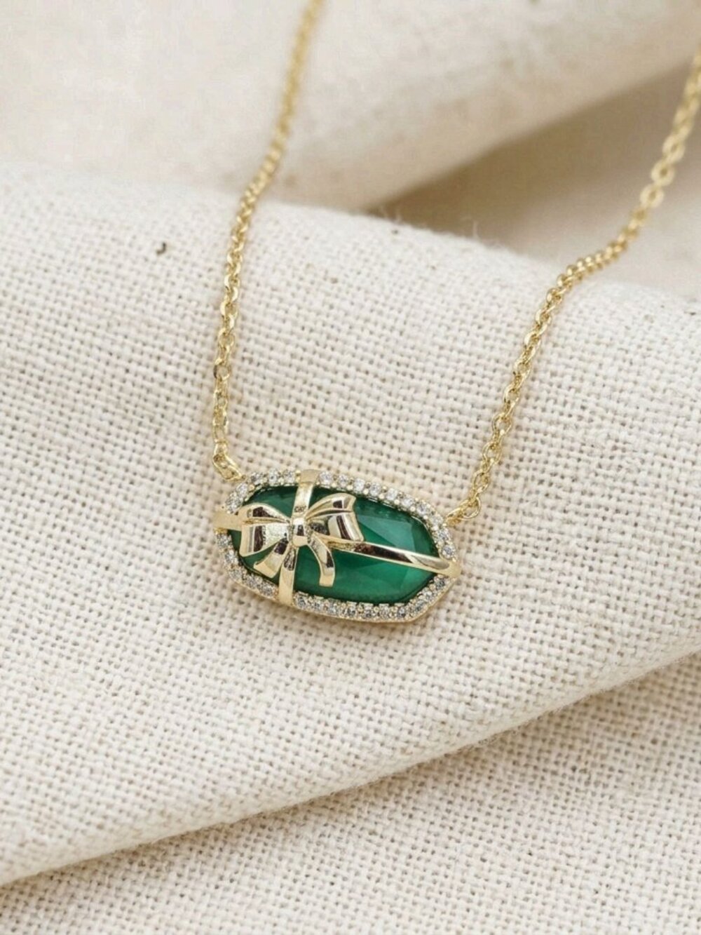 Elisa Bow Gold Pine Short Necklace by Kendra Scott - Picture 2 of 2